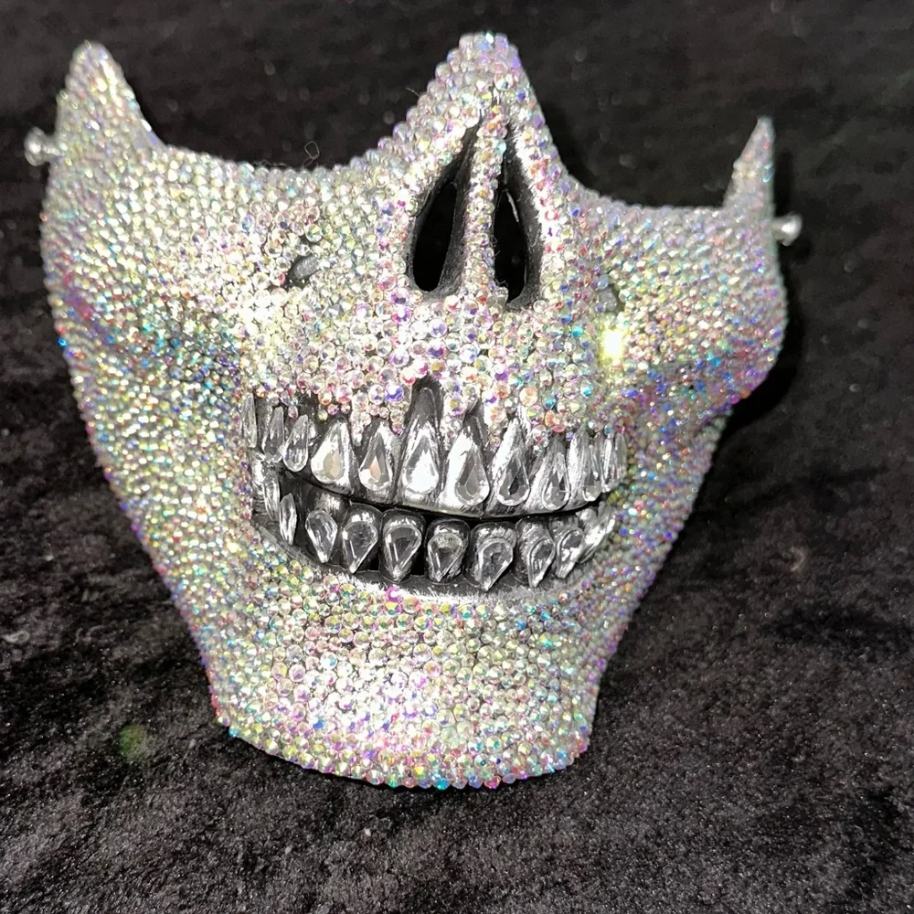 Bejeweled Halloween skull skeleton mask